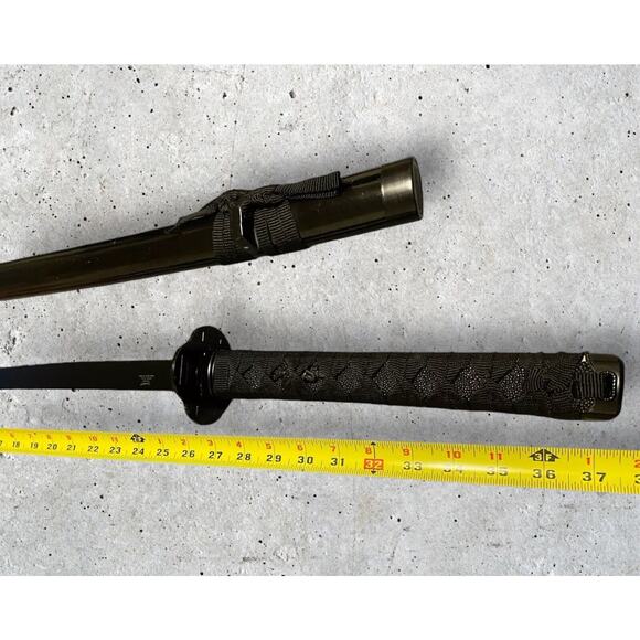 2 Set Of Black Emperor Katana Sword with Scabbard Tomahawk Carbon Steel - Picture 6 of 12